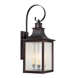 Savoy House Monte Grande 5-259-13 10 Inch 3 Light English Bronze Outdoor Wall Sconce Light Wet Rated