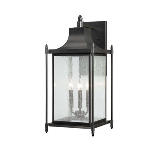 Savoy House Dunnmore 5-3453-BK 11 Inch 3 Light Black Outdoor Wall Sconce Light Wet Rated