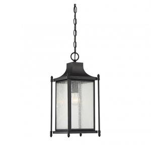Savoy House Dunnmore 5-3455-BK 8 Inch 1 Light Black Outdoor Hanging Pendant Light Damp Rated