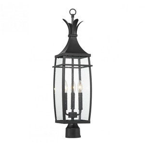 Savoy House Montpelier 5-769-BK 7 Inch 3 Light Matte Black Outdoor Post Light Fixture Wet Rated