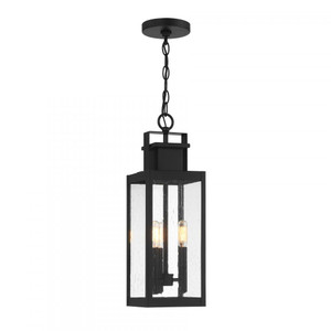 Savoy House Ascott 5-827-BK 6 Inch 3 Light Matte Black Outdoor Hanging Pendant Light Damp Rated