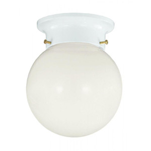 Savoy House 1-Light Ceiling Light 6-904-5-WHT 5 Inch 1 Light White Flush Mount Dry Rated