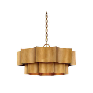 Savoy House Shelby 7-101-6-54 30 Inch 6 Light Gold Patina Pendant Dry Rated