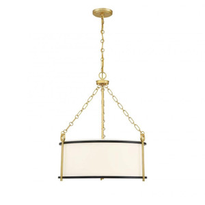 Savoy House Kian 7-1920-3-261 22 Inch 3 Light Matte Black with True Gold Pendant Dry Rated
