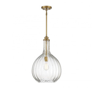 Savoy House Brandon 7-2255-1-322 14 Inch 1 Light Warm Brass Pendant Dry Rated