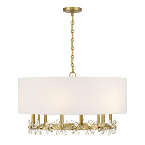 Savoy House Dahlia 7-4368-6-322 30 Inch 6 Light Warm Brass Pendant Dry Rated