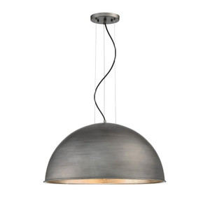 Savoy House Sommerton 7-5014-3-85 24 Inch 3 Light Rubbed Zinc with Silver Leaf Pendant Dry Rated