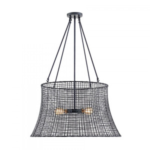 Savoy House Longleaf 7-6192-4-89 28 Inch 4 Light Matte Black Outdoor  Chandelier Damp Rated