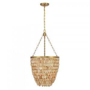 Savoy House Catalan 7-7560-4-322 16 Inch 4 Light Warm Brass Pendant Dry Rated