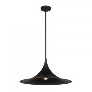 Savoy House Bowdin 7-7639-1-89 24 Inch 1 Light Matte Black Pendant Dry Rated