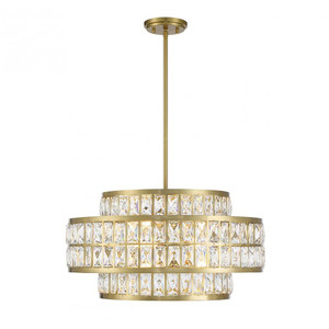 Savoy House Renzo 7-9046-4-322 22 Inch 4 Light Warm Brass Pendant Dry Rated