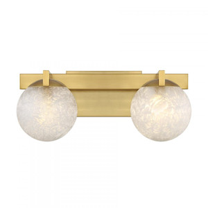 Savoy House Darien 8-1017-2-322 17 Inch 2 Light Warm Brass Bathroom Vanity Light Damp Rated