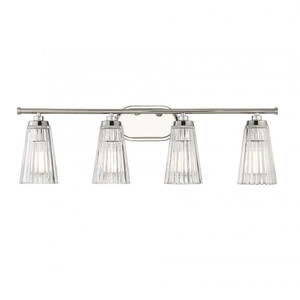 Savoy House Chantilly 8-1745-4-109 30 Inch 4 Light Polished Nickel Bathroom Vanity Light Damp Rated