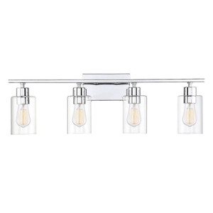 Savoy House Lambert 8-2149-4-11 30 Inch 4 Light Polished Chrome Bathroom Vanity Light Damp Rated