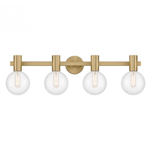 Savoy House Wright 8-3076-4-322 34 Inch 4 Light Warm Brass Bathroom Vanity Light Damp Rated
