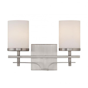 Savoy House Colton 8-338-2-SN 13 Inch 2 Light Satin Nickel Bathroom Vanity Light Damp Rated