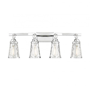 Savoy House Albany 8-560-4-11 32 Inch 4 Light Polished Chrome Bathroom Vanity Light Damp Rated