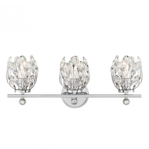 Savoy House Moreno 8-6601-3-11 23 Inch 3 Light Chrome Bathroom Vanity Light Damp Rated