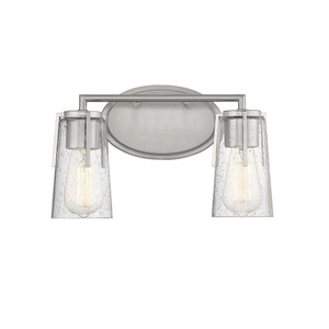 Savoy House Sacremento 8-7045-2-SN 14 Inch 2 Light Satin Nickel Bathroom Vanity Light Damp Rated