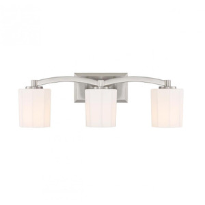 Savoy House Whitney 8-7710-3-SN 24 Inch 3 Light Satin Nickel Bathroom Vanity Light Damp Rated