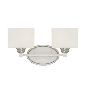 Savoy House Kane 8-890-2-SN 16 Inch 2 Light Satin Nickel Bathroom Vanity Light Damp Rated