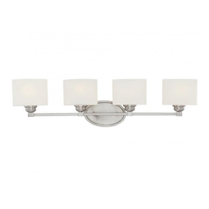 Savoy House Kane 8-890-4-SN 33 Inch 4 Light Satin Nickel Bathroom Vanity Light Damp Rated