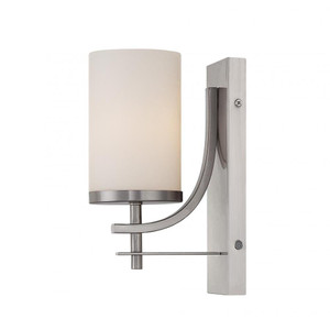 Savoy House Colton 9-337-1-SN 4 Inch 1 Light Satin Nickel Sconce Damp Rated