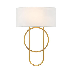 Savoy House Tempe 9-4800-2-322 12 Inch 2 Light Warm Brass Sconce Damp Rated