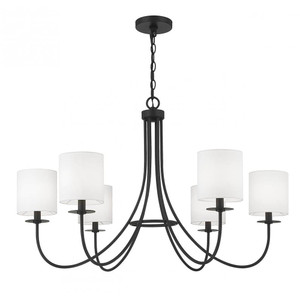 Meridian 6-Light Chandelier M100117MBK 36 Inch 6 Light Matte Black Chandelier Dry Rated