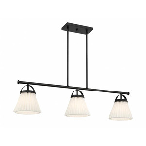 Meridian 3-Light Linear Chandelier M100125MBK 8 Inch 3 Light Matte Black Linear Chandelier Dry Rated