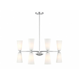 Meridian 8-Light Chandelier M100126CH 32 Inch 8 Light Chrome Chandelier Dry Rated
