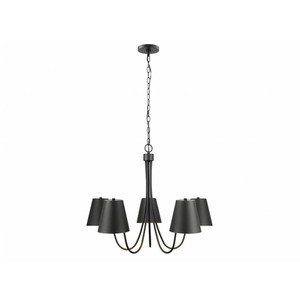 Meridian 5-Light Chandelier M100142MBK 32 Inch 5 Light Matte Black Chandelier Dry Rated