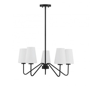 Meridian 5-Light Chandelier M10060MBK 25 Inch 5 Light Matte Black Chandelier Dry Rated