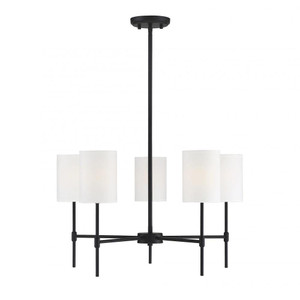 Meridian 5-Light Chandelier M10067MBK 25 Inch 5 Light Matte Black Chandelier Dry Rated