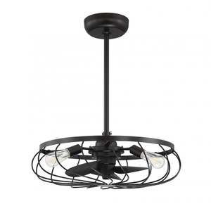 Meridian 14" M2008ORB 24 Inch 3 Light Oil Rubbed Bronze Fandelier Ceiling Fan Chandelier – Fan D'Lier Damp Rated