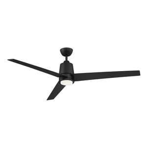 Meridian M2013MBKRV 56 Inch LED Matte Black Ceiling Fan Damp Rated