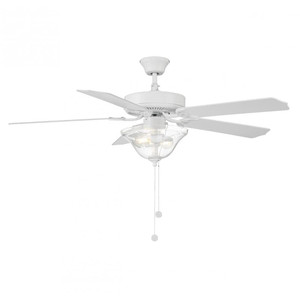 Meridian 52" M2019WHRV 52 Inch 2 Light Bisque White Ceiling Fan Dry Rated