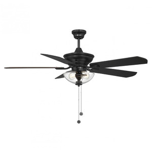 Meridian 52" M2026MBKRV 52 Inch 2 Light Matte Black Outdoor  Ceiling Fan Damp Rated