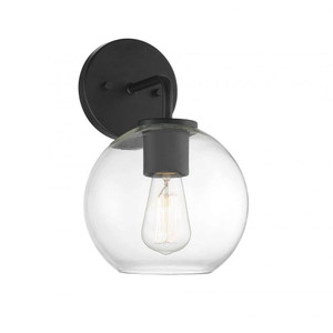 Meridian 1-Light Outdoor Wall Lantern M50044BK 8 Inch 1 Light Matte Black Outdoor Wall Sconce Light Damp Rated