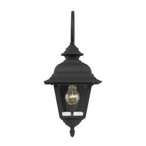 Meridian 1-Light Outdoor Wall Lantern M50064BK 8 Inch 1 Light Textured Black Outdoor Wall Sconce Light Wet Rated