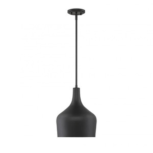 Meridian 1-Light Pendant M70020MBK 10 Inch 1 Light Matte Black Pendant Dry Rated