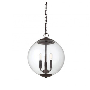 Meridian 3-Light Pendant M70060ORB 13 Inch 3 Light Oil Rubbed Bronze Pendant Dry Rated