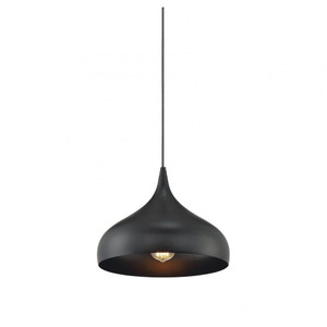 Meridian 1-Light Plug-In Mini Pendant M70075MBK 12 Inch 1 Light Matte Black Mini Pendant Light – Kitchen Island Lighting Dry Rated