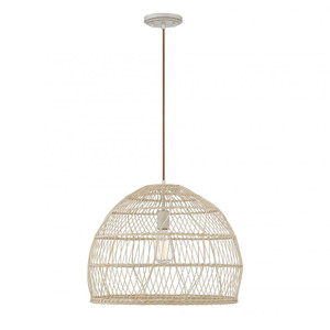 Meridian 1-Light Pendant M70106NR 20 Inch 1 Light Natural Rattan with a Matching Socket Pendant Dry Rated