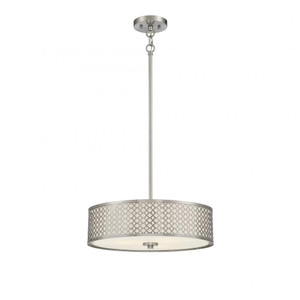 Meridian 3-Light Pendant M70108BN 18 Inch 3 Light Brushed Nickel Pendant Dry Rated
