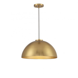 Meridian 1-Light Pendant M7024NB 18 Inch 1 Light Natural Brass Pendant Dry Rated