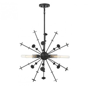 Meridian 5-Light Pendant M7027MBK 26 Inch 5 Light Matte Black Pendant Dry Rated