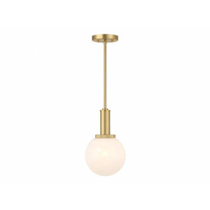Meridian 1-Light Pendant M7050NB 8 Inch 1 Light Natural Brass Pendant Dry Rated