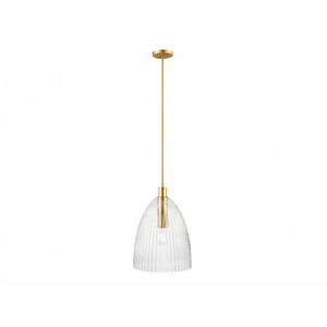 Meridian 1-Light Pendant M7052NB 14 Inch 1 Light Natural Brass Pendant Dry Rated