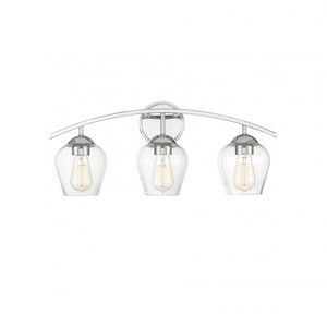 Meridian 3-Light Bathroom Vanity Light M80032CH 24 Inch 3 Light Chrome Bathroom Vanity Light Damp Rated